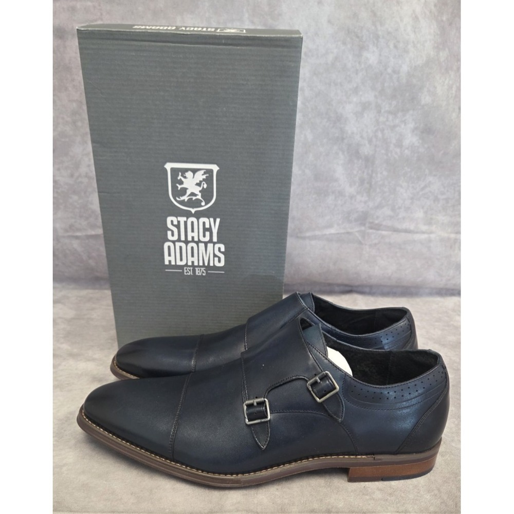 Stacy Adams Mens SZ 12D Nvy Dress Shoes Bayne SO
